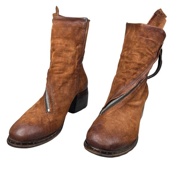 A.S. 98 Women’s Jase Brown Suede Side Zip Ankle Boot Size 38 US 7.5/8 - Picture 6 of 11